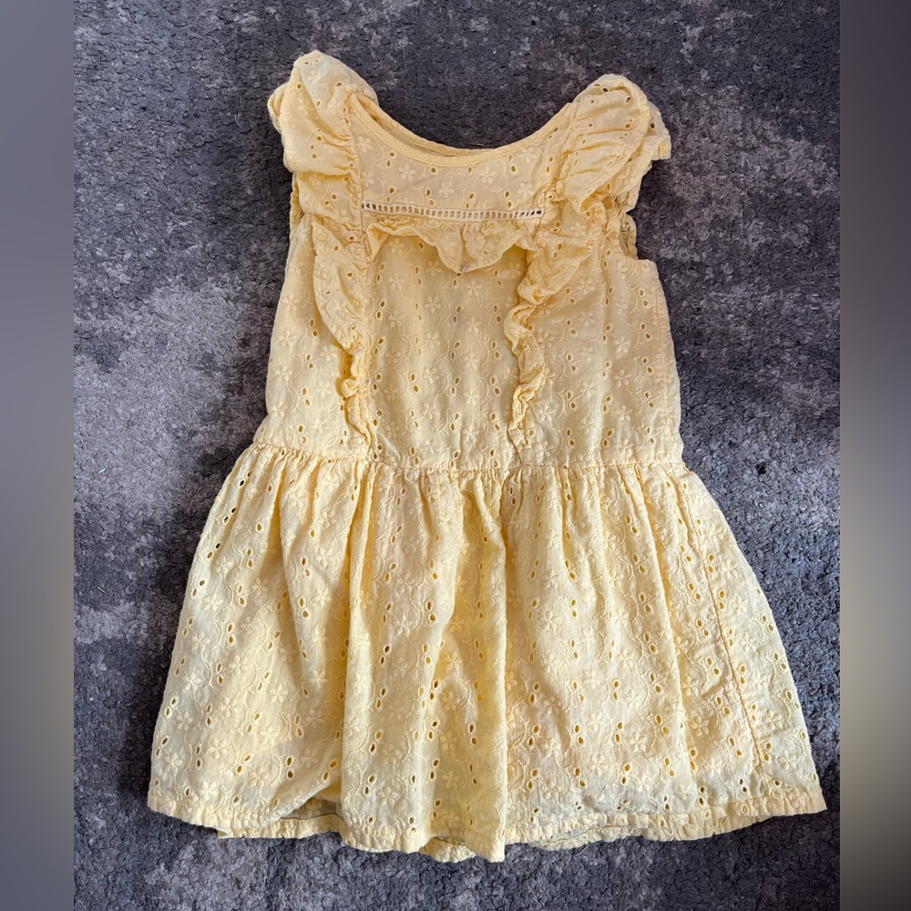 Janie and Jack Yellow Eyelet Ruffle Dress